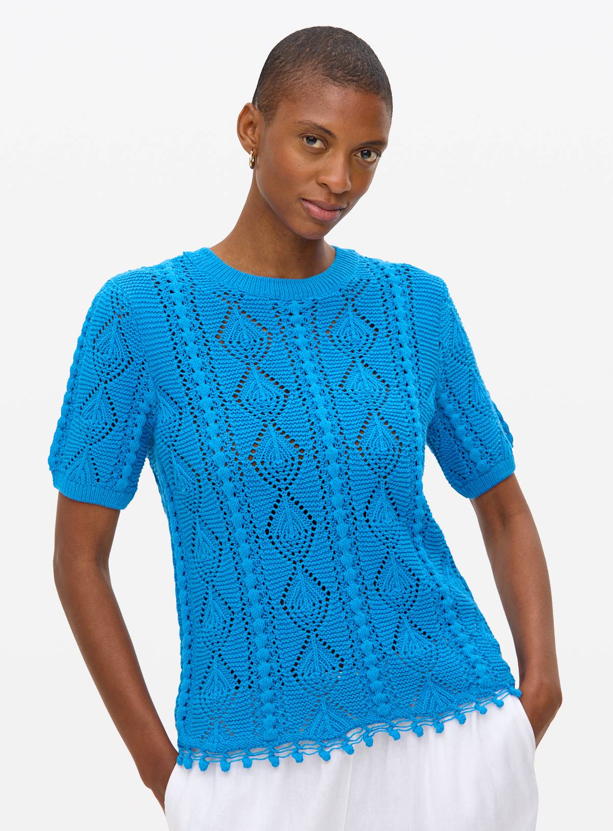 Blue Crochet Knitted T-Shirt 8 - Image 2
